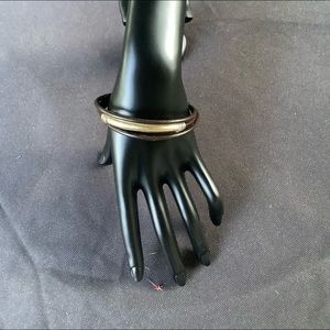 Leather Bracelet Gold-tone Accent